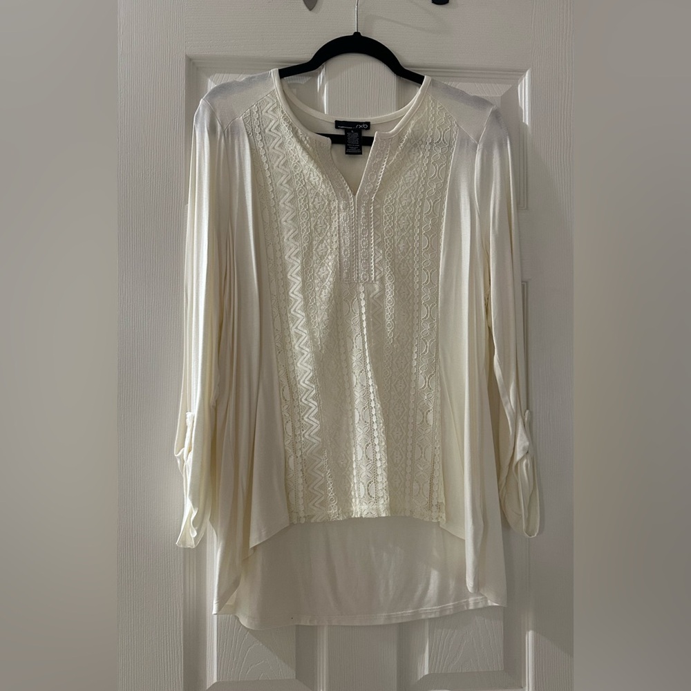 RXB Ivory Lace Detail Blouse